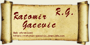 Ratomir Gačević vizit kartica